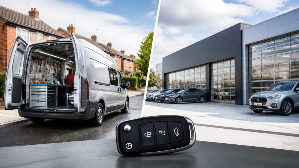 Mobile auto locksmith and main dealer replacement car key options compared