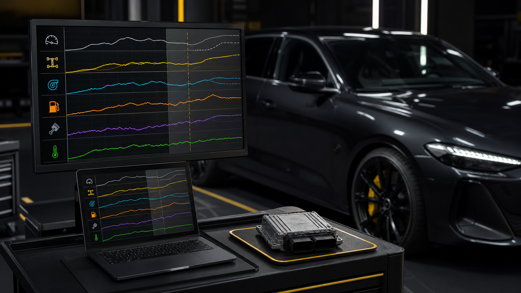 ECU remapping calibration graphs for torque boost fuelling and protection strategies