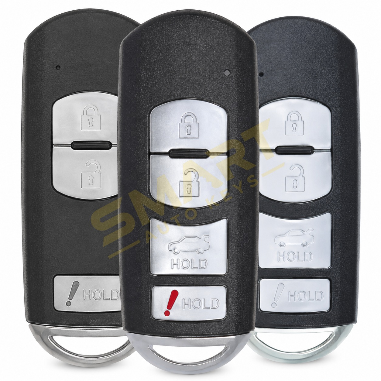 Mazda CX-3, CX-5, CX-9, Mazda3, Mazda6, MX-5 Mazda Smart Key (Hitag Pro) SKE13D | Smart Auto Keys Mazda CX-3, CX-5, CX-9, Mazda3, Mazda6, MX-5 Mazda Smart Key (Hitag Pro) SKE13D replacement spare car key - supplied, cut and programmed by Smart Auto Keys