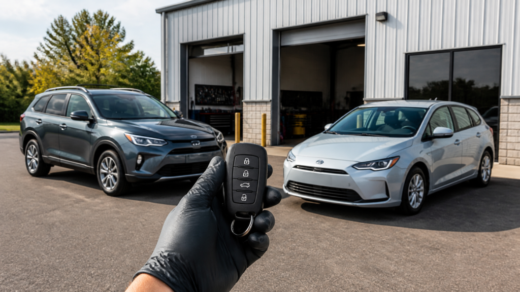 Toyota replacement remote and smart entry key prepared for programming